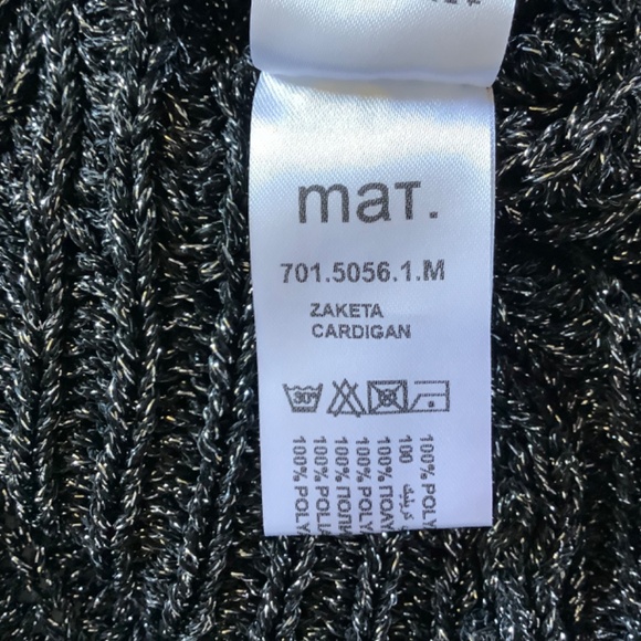 Open Front Long Cardigan Topper Black Silver SZ OS - Picture 13 of 16